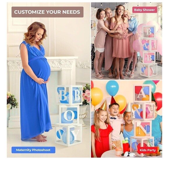 65 pieces Baby Box Decorations for Baby Shower ,balloons, Letters - Picture 6 of 9